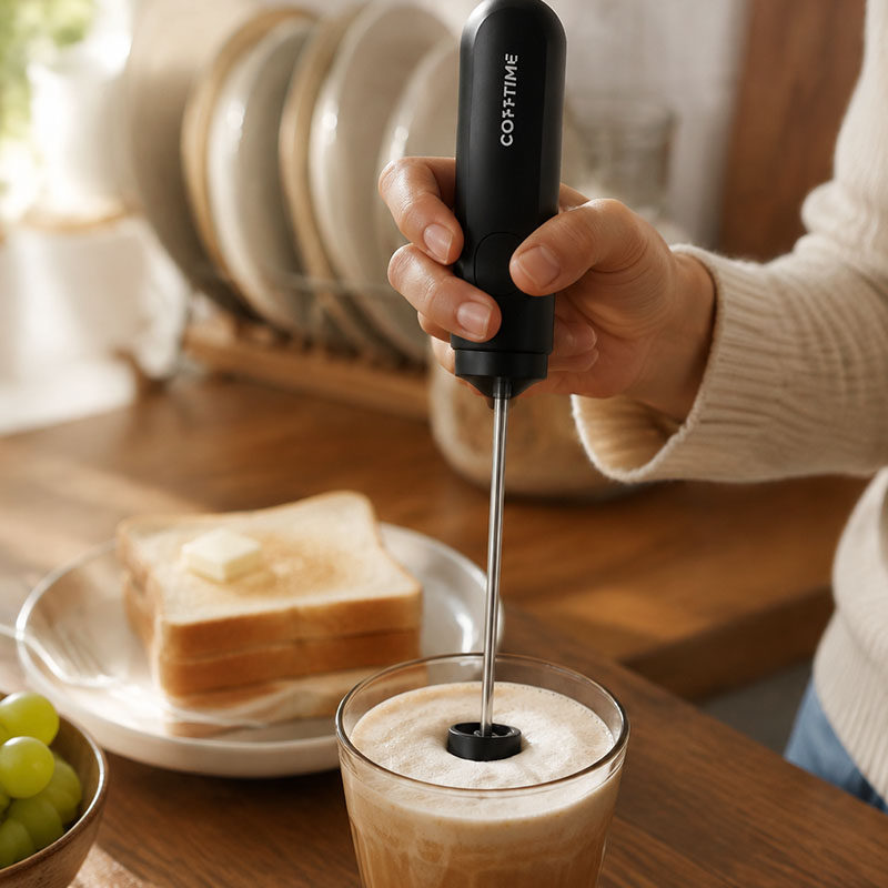 Electric Milk Frother Handheld - Elektrischer Kaffee-Milchaufschäumer, schäumt Milch mühelos, elektrischer